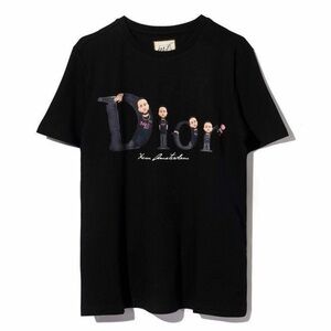 Dior Black Tee with Artistic Print